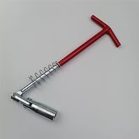 Vista 9 de Llave de bujía de 5/8 pulgadas (16 mm), mango largo extendido, llave universal de enchufe de bujía con mango en T, removedor e instalador de enchufe