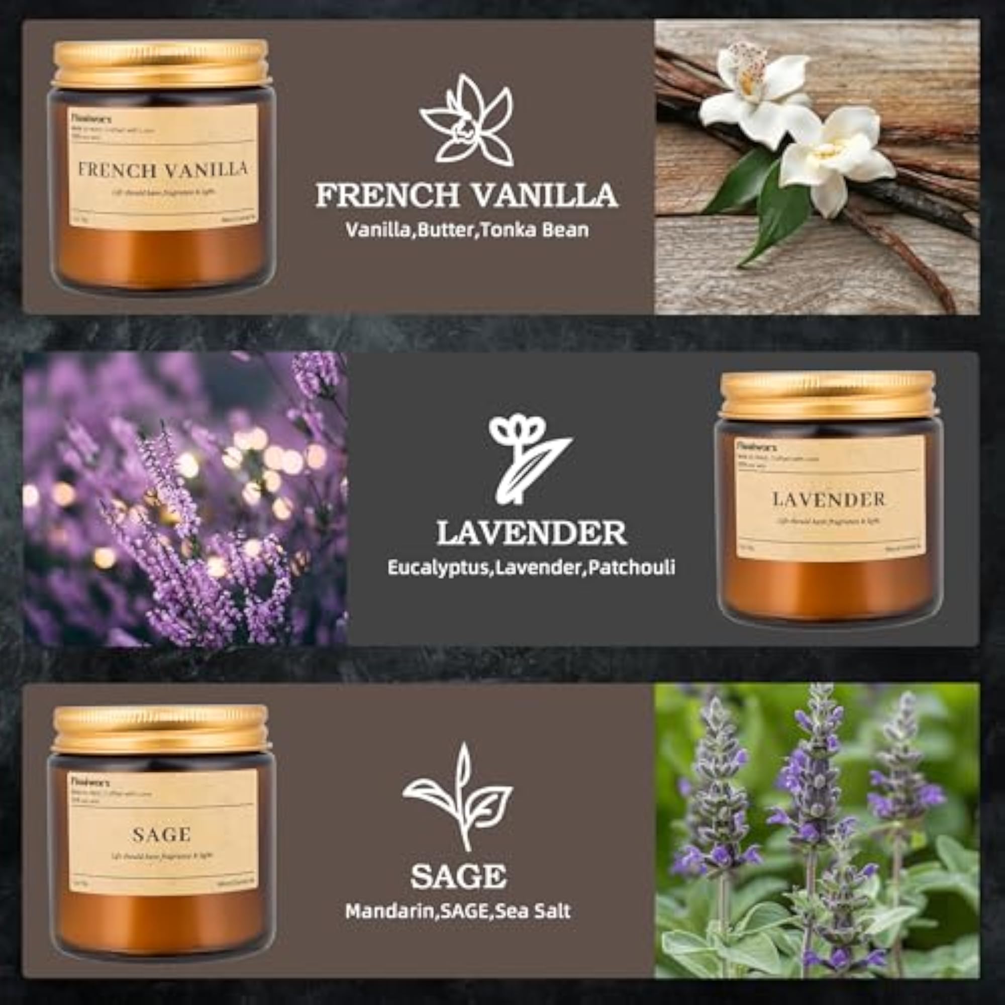 9 Pack Soy Candles for Home Scented, Long-Lasting Gift