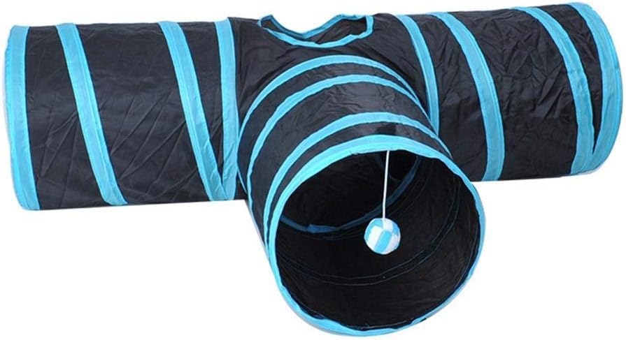 Shibeier 3 Way Cat Tunnel, Collapsible Pet Cat Tunnel Tube Kitty Tunnel Bored Cat Pet Toys Peek Hole Toy Ball Cat,Puppy,Kitty,Kitten,Rabbit
