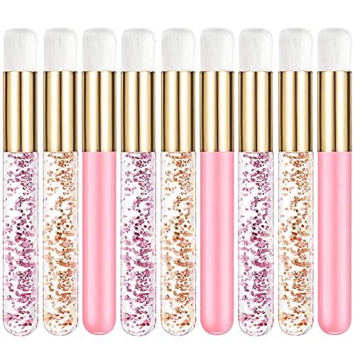 Cepillo De Limpieza De Pestañas 9 Piezas Limpiador de Cepillos de Nariz Pestañas Cepillo Extensiones Pestañas Cepillo Pestañas Pelo A Pelo Limpiador de Pestaña Para La Limpieza Facial, Rosa Y Dorado Cover