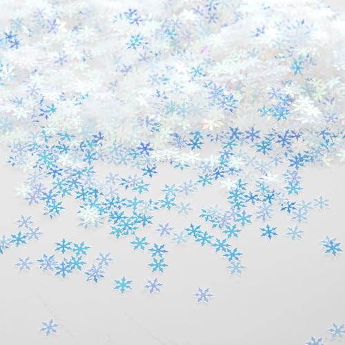 image for Jocomoni 2000pcs/50g Christmas Snowflakes Confetti Decorations,Iridesc