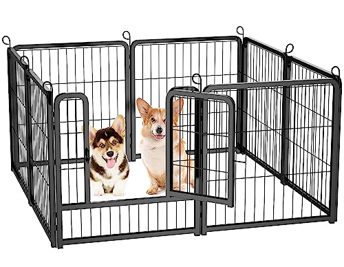HOMIDEC Dog Pen 8 Panel Puppy Pen High 60cm with Door for Indoor/Outdoor