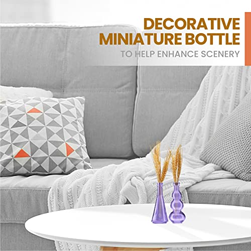 Bulk Paradise Small Mini Purple Vintage Glass Bottles With Corks thumb #3