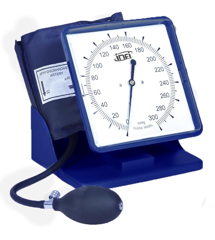 Image of Infi Aneroid Desk Type Sphygmomanometer Blood Pressure Monitor | BP Apparatus Manual | Manual BP Operator For Precise Measurements | 1 Year Warranty | Latex Free Cuff | Imported Bulb For Medical Professionals