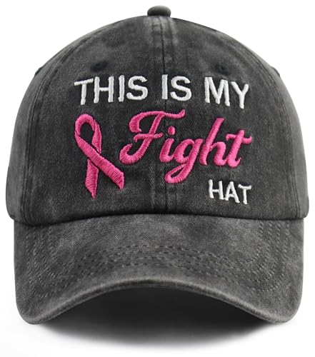 Breast Cancer Awareness Accessories for Women Fight Breast Cancer Baseball Cap Pink Ribbon Hats Birthday Gifts for Cancer Patients Female Mom Mama