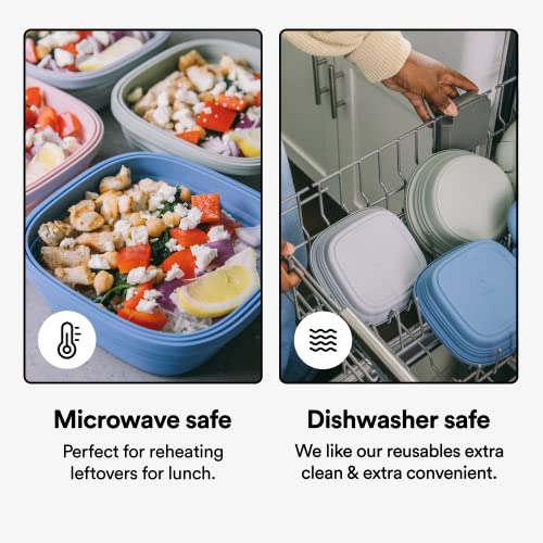 STOJO Collapsible Sandwich Box - Oat, 24oz - Reusable Food Storage Container - To-Go Travel Silicone Bowl for Hot and Cold Food - for Meal Prep, Lunch, Camping and Hiking - Dishwasher Safe - Image 4