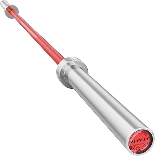 Miniatura 15 de RitFit Elite 7ft Olympic Barbell, Robust 45lb Barbell for Weightlifting and Powerlifting, Superior Olympic Bar with Exceptional 500lbs Load Negro