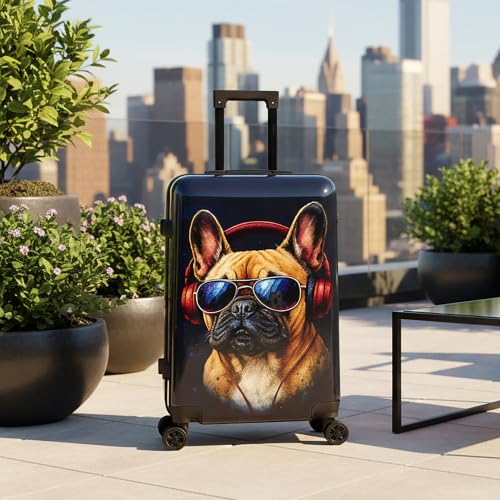 Image of InUSA Dog Print 24-Inch Hardside Spinner Luggage Lightweight & TSA Lock