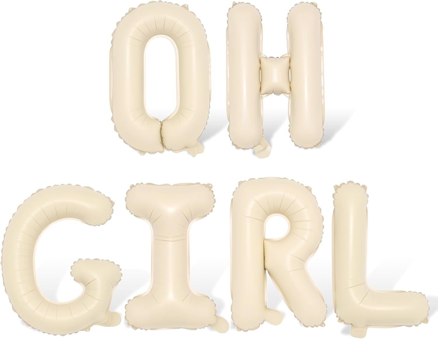 JUSTOTRY 40 inch Baby Shower Girl Balloons for Gender Reveal Decoration,Beige Jumbo OH GIRL Sign Balloon for Girl Baby Shower Party Decorations Backdrop