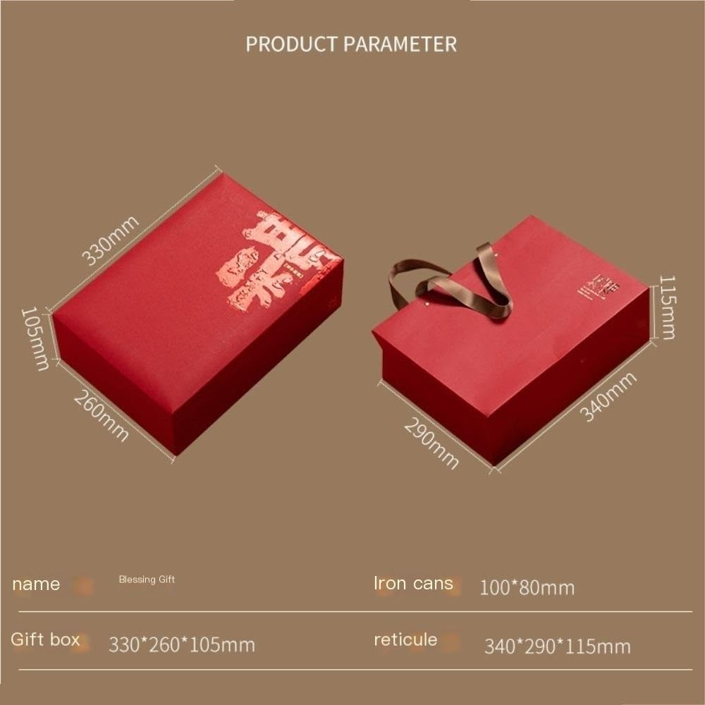 HLTYGWX Küchenkanister, große Tee-Aufbewahrungsdosen, runde kleine Eisendosen, versiegelte Küchendosen, Leere Dosen, Retro-Tee-Set, fünf Dosen, Geschenkbox-Set, Tee-Aufbewahrungsbehälter (A)