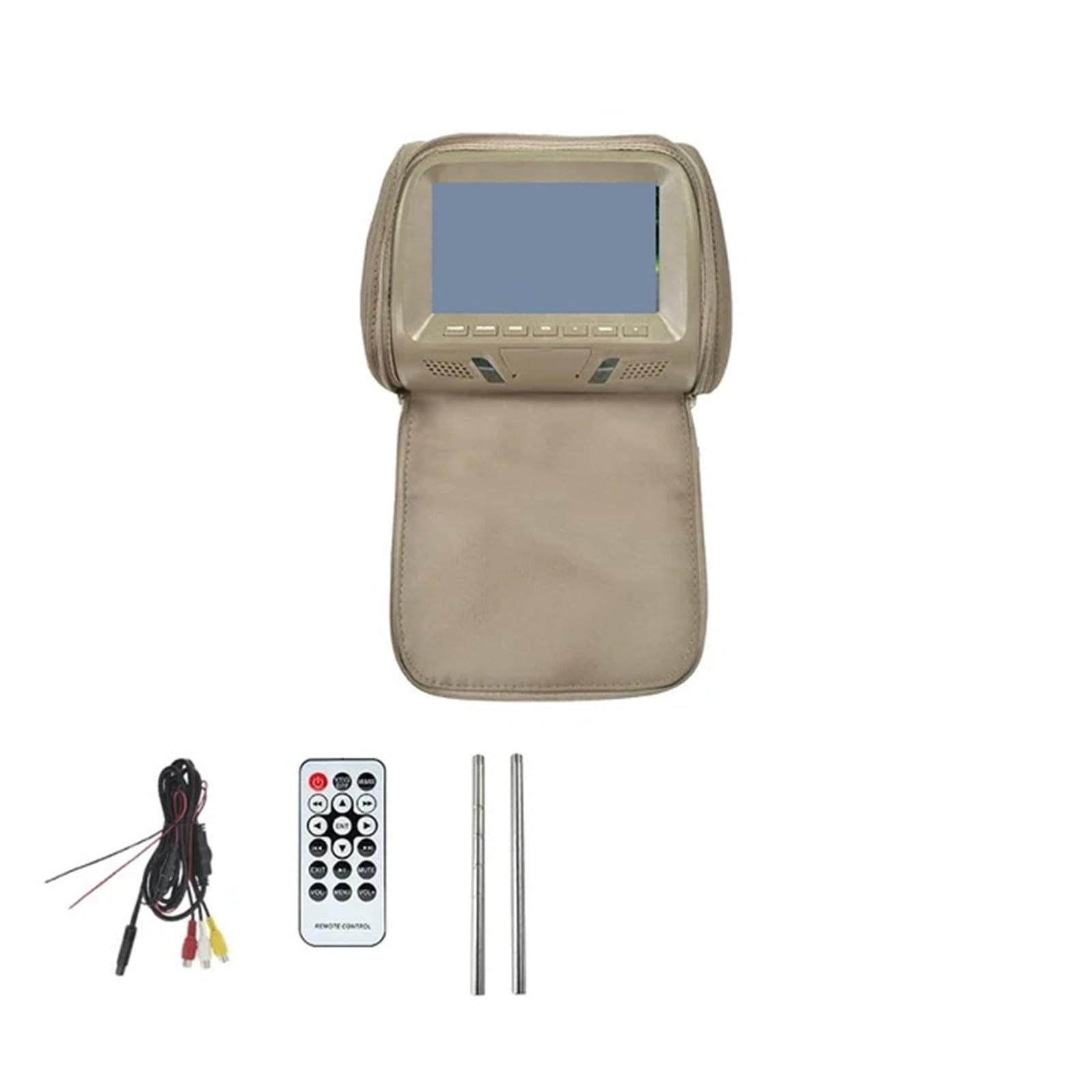 Monitor Samochodowy Zagłówek Uniwersalny 7-calowy Ekran TFT LED Multimedialny Odtwarzacz MP5 Poduszka Podtrzymująca Wejście USB/SD FM/głośnik/kamera(707M-BE-C)