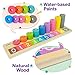 Bimi Boo Number Puzzle Montessori Toys, Stacking Rings and Counting Games, Color Recognition and Math Learning for Toddlers, Early Development and Activity Toys (45 Wooden Rings, 10 Titles)