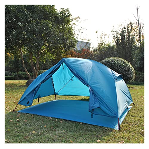 Tente 2 personnes 20D en silicone ultralégère noire avec arceaux alu pour randonnée