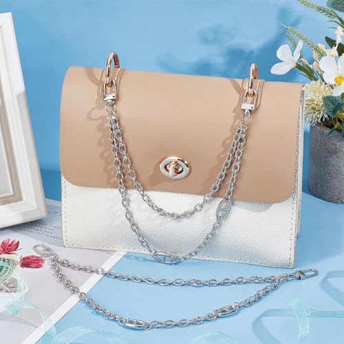 UNICRAFTALE About 2Pcs 11.46" Bag Extender Chain Handbag Charm Decorative Chain Bag Strap Extender Alloy 2-Layer Metal Chain Strap Handbag Handle Chain with Swivel Clasps for Bag Replacement - Image 2