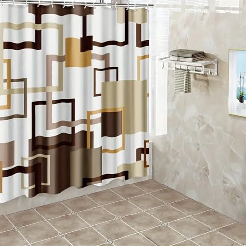 Rideau de douche géométrique pour une décoration de salle de bain moderne - 4