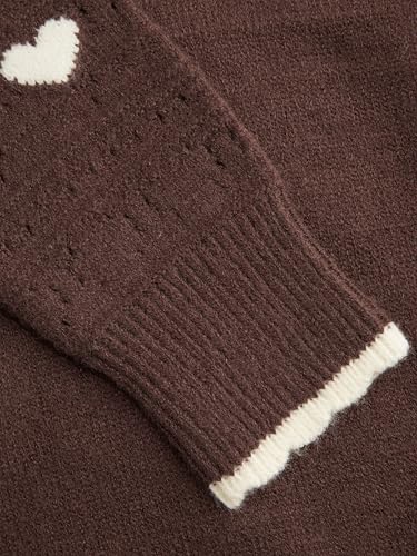 Image of CIDER Cardigan Sweaters for Women Trendy Cute Sweaters Long Sleeve Crew Neck Heart Print Cardigans Spring Fall Outfits