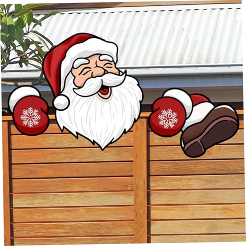 Ornements clôture extérieure Noël Père Noël aux détails soignés