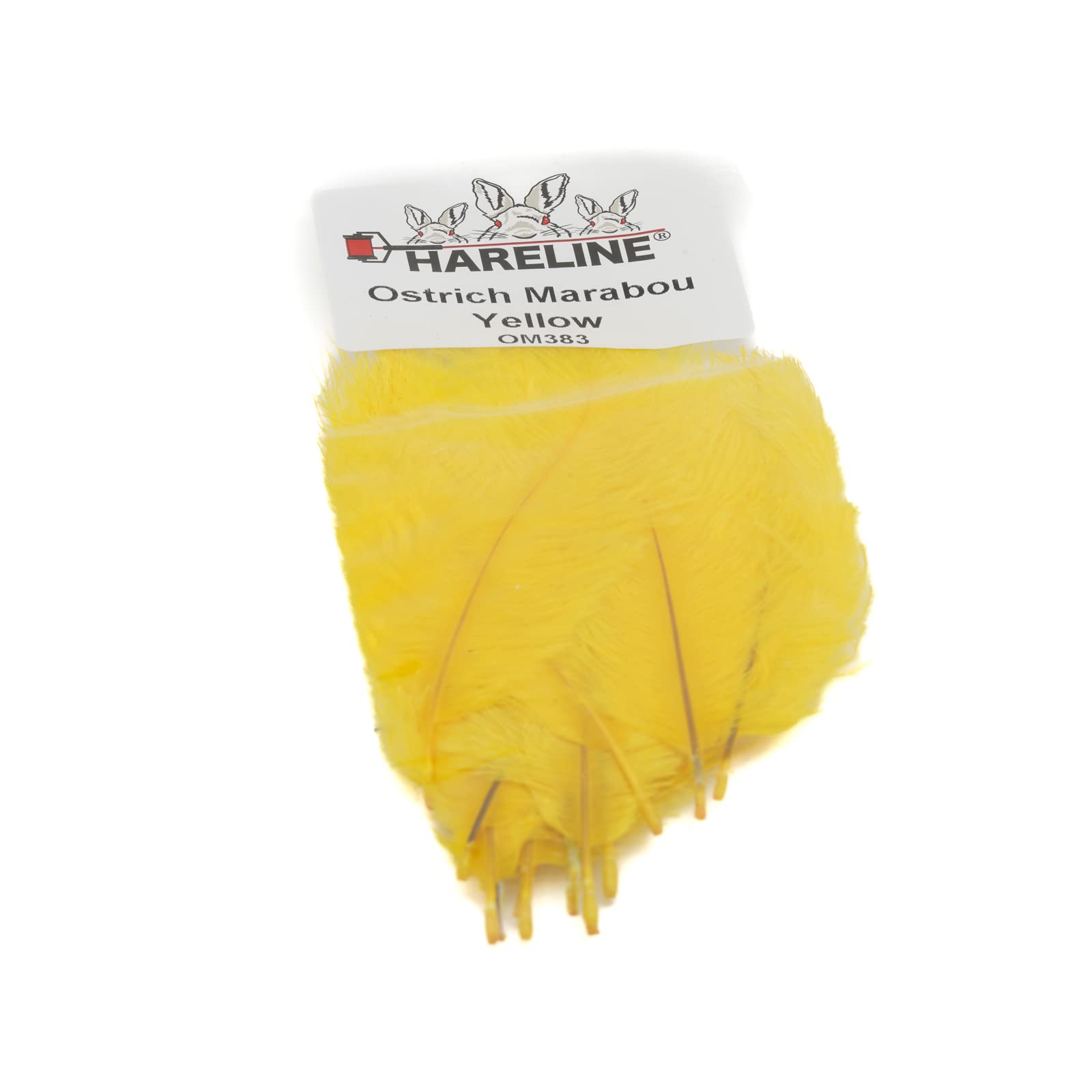 Hareline Fly Tying Ostrich Marabou Feathers for Streamers, Nymphs, and Tails (Yellow)