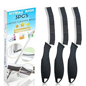 3Pcs Crevice Cleaning Brush Tool Grout Brush Cleaning Supplies, Home Essentials Bathroom Multifunctional Gap Scrub Hard Bristle Brushes for Household Use (Black Cleaning Brush-A)