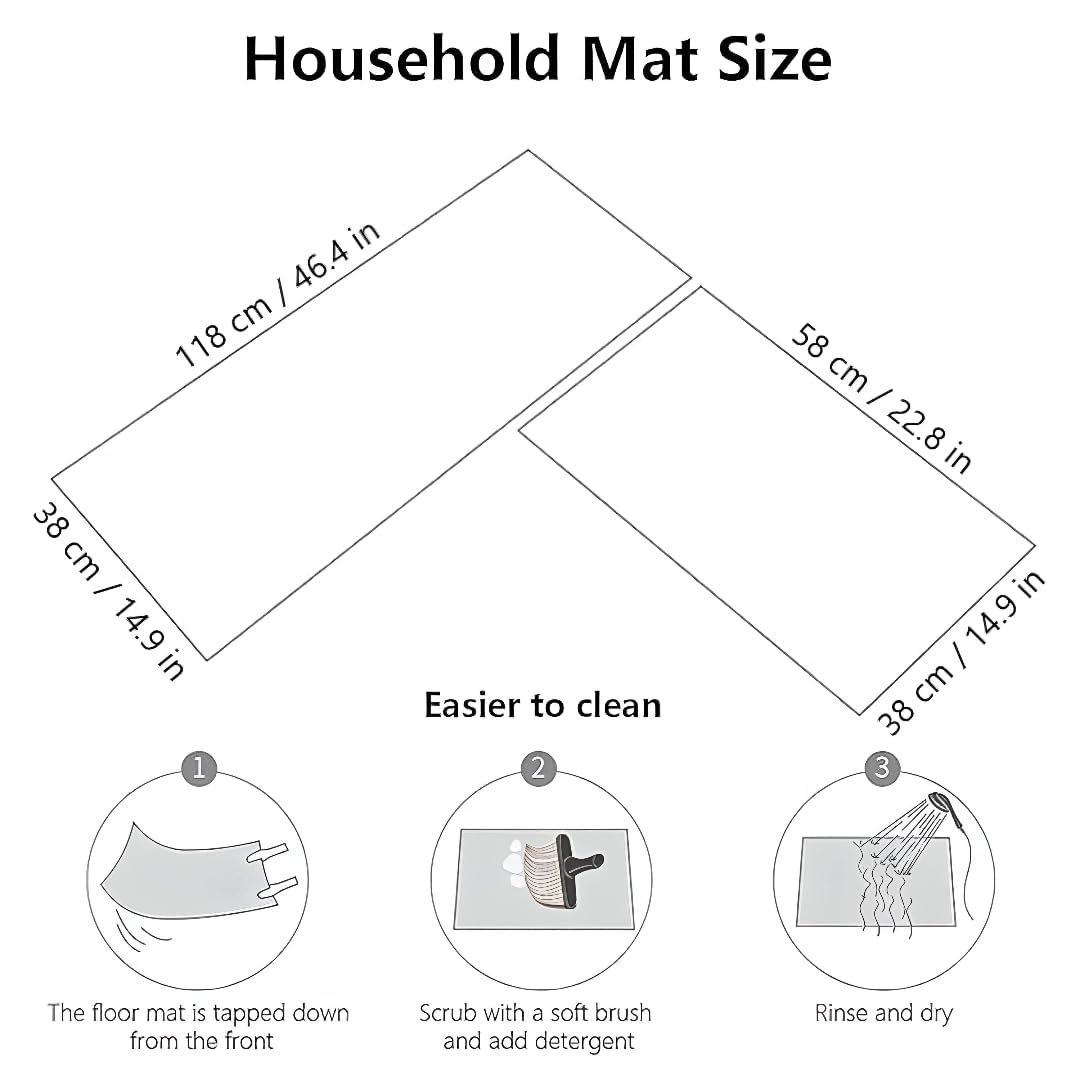 Anti Fatigue Kitchen Rug Sets 2 Piece Non Slip Kitchen Mats for Floor Cushioned Kitchen Rugs and Mats Waterproof Comfort Standing Mat Runner Rug Carpets for Kitchen Floor, Sink — Amazon image 2