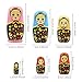 Retro Russian Nesting Dolls 6 Pcs Girl with Multicolor Bandana Wooden Nesting Doll Flower Girl Handmade Matryoshka Dolls for Kids Stacking Toy Birthday Christmas Graduation Girl Women Decoration Gift