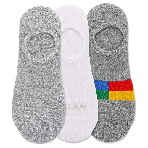 Hot Sox Mens Check Stripe Liner Socks 3 Pair