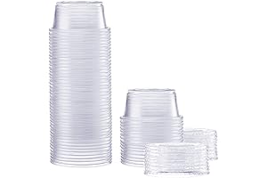 Comfy Package 50 Sets 2 oz. Plastic Portion Cups With Lids For...