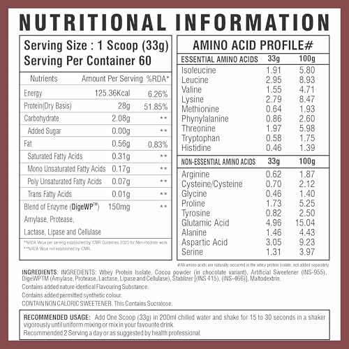 Image of MB Muscle Builder 100% Isolate Whey Protein Powder With High Protein, BCAA And Digestive Enzyme - 4.4Lbs (Chocolate)