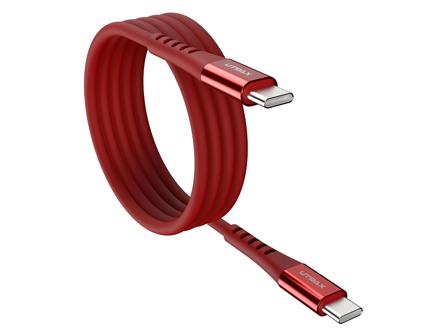 UTRAX 65W PD Fast Charging Cable with Premium Metal Connectors, Type C Cable, Red (2M)-picture-29