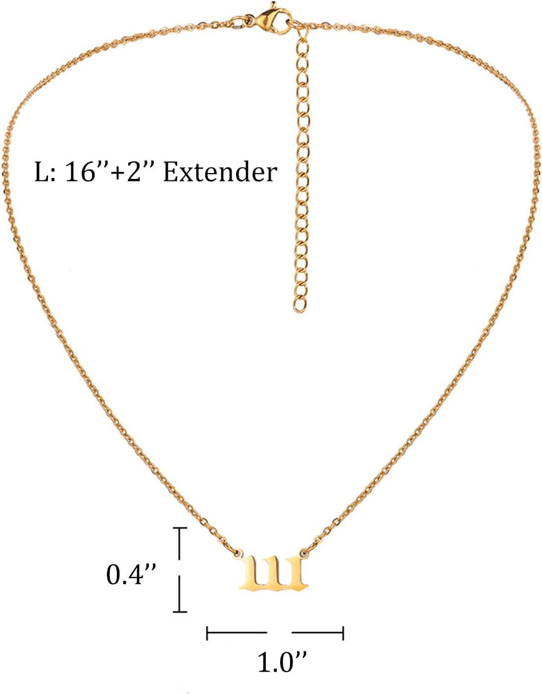 SMUK Angel Number Necklace, Dainty 18K Gold Plated Number 111 222 333 444 555 666 777 888 999 Necklace Pendants Choker Necklace Numerology Jewelry with Angel Number Ring for Women and Girls Gifts - Image 6