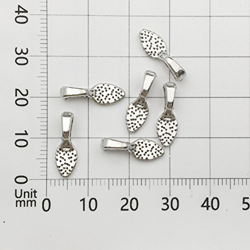 200 Mix Color Spoon Diy Oval Glue On Bails-Small Pendant Bails-Jewelry Bails For Pendant Making Scrabble Or Glass Cabochon Tiles Pendants M118 #TOP2