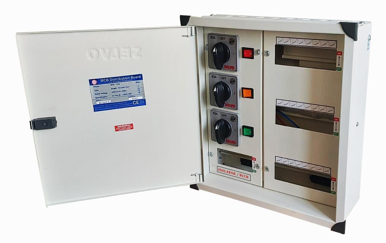 SELVO 63 Amp 8 Ways TPN Phase Selector Distribution Board (DIMENSION OF PRODUCT : 55 X 46 X15 in cm approx)