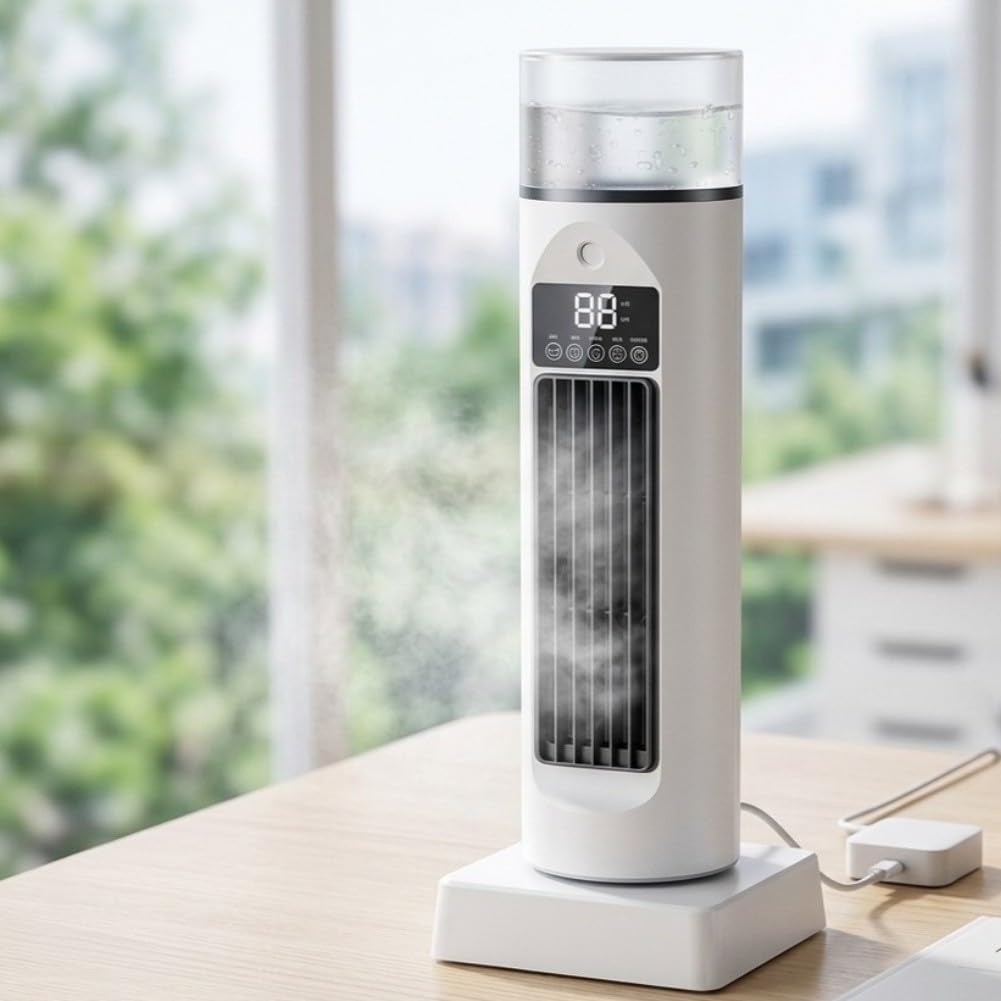 Ventilateur pulvérisateur sans pales USB - Refroidisseur d'air - 43 cm - Blanc