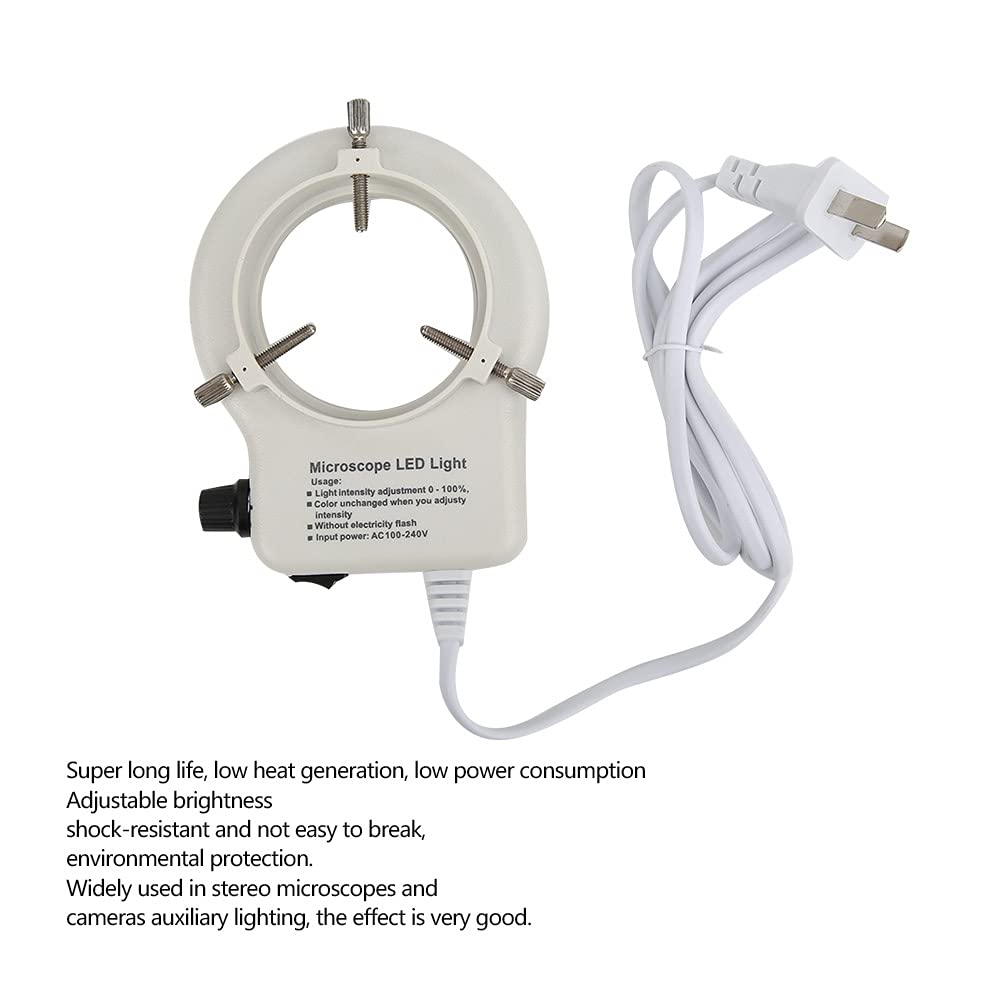 flexman AC 110~240V 5W LED Ring Light, 95mm Selfie Ring Light, 360° Uniform Illumination Adjustable Ring Lamp for Stereo Microscopes Cameras