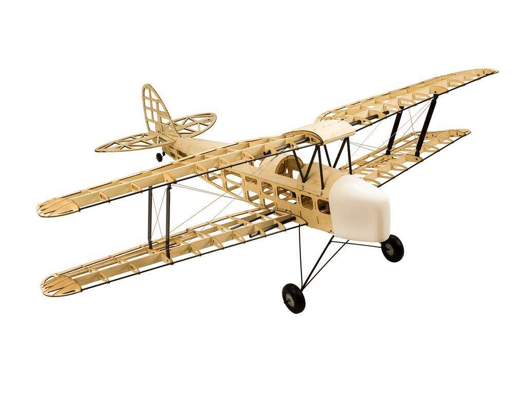 Torcster 210988 Tiger Moth 1400mm Holzbaukasten Modellflugzeug für RC Bausatz DIY, gelaserte Balsa Sperrholz Holz Bauteile Holzmodell Flugzeug