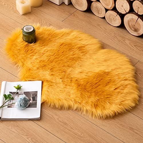 MIULEE Faux Fell Teppich Flauschig Weiche Warm Modern Bodenmatte Sofa Matte Kunstfell Dekofell...