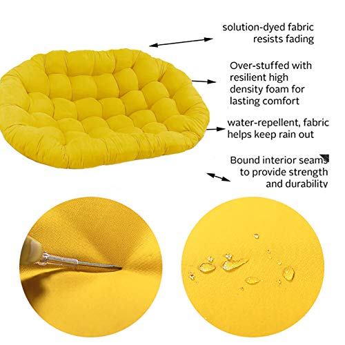 Spun Polyester Rattan Replacement Chair Pads For Patio Indoor Outdoor,67Inch Needles Solid Double Papasan Chair Cushion-Yellow 68X47X6Inch #TOP2