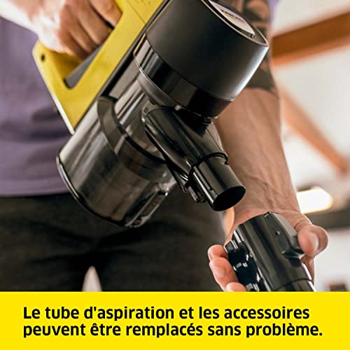 Kärcher Aspirateur sans Fil VC 4 Cordless myHome, 2 Vitesses d'Aspiration, Autonomie : jusqu'à 30 min, Poids : 2,3 kg, Batterie : 21,6 V, Support Mural, Suceur Sol et Fentes, Brosse à Poussière 2 en 1 - Image 6