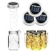 ALED LIGHT 3 Pack Solare Mason Jar Luce Bianco Caldo 2m 20 LED Lampade Argento Filo Fata Coperchio Luce, Vetro Mason Jar Appeso Lanterna Luce Giardino Patio Decorativa (Nessuna Bottiglia di Vetro)