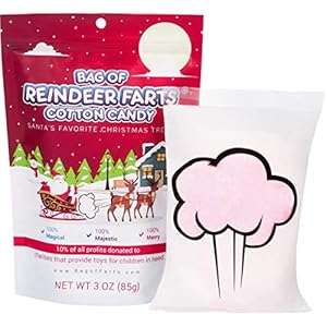 Bag Of Reindeer Farts Cotton Candy Funny Unique Christmas Stocking Stuffer Present For Kids Adults Boys Girls Men Women…