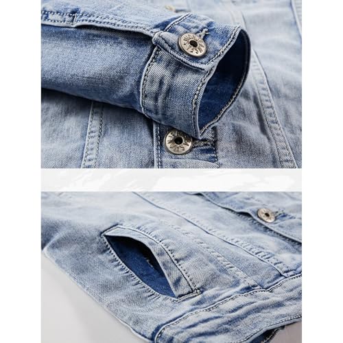 Men's Outfits 2 Piece Fashion Denim Suit - Casual Coat Micro-Stretch Jeans Set4