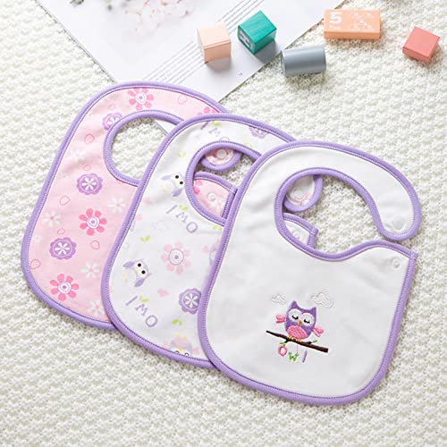 Insular Baby Bibs 6 Pack Baby Bandana Drool Bibs 100% Cotton For Boys Girls Unisex For Teething And Drooling 6 Pack, Rabbit&Owl #TOP4