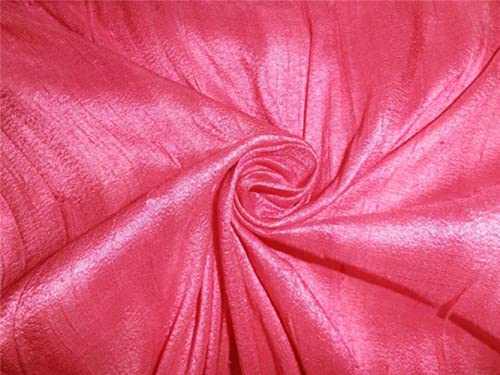 Soie pure Dupioni rose foncé anti-glisse grâce aux slubs de soie