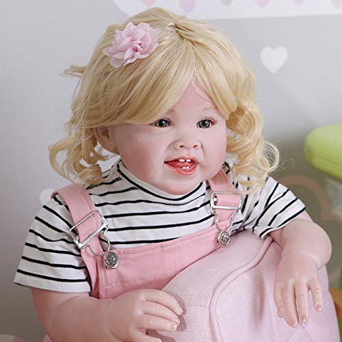 YIHANGG 70CM Original Soft Body Bebe Puppe Reborn Todder Mädchen Riesiges Baby Lebensechte Rosa Reithose Weihnachtsdekoration Geschenk – Bild 5