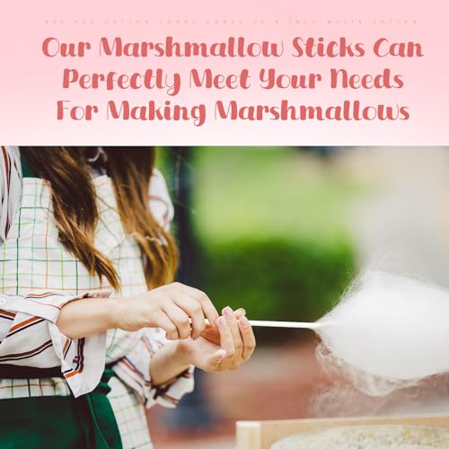 Image of Honeydak 1200 Pcs Cotton Candy Cones 13.8 Inch White Cotton Candy Sticks for Sugar Making Supplies White Holder Sticks for Birthday Parties Festivals