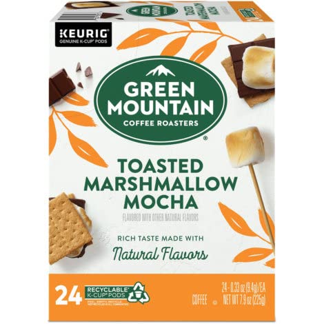 Miniatura 2 de Paquete de tarjetas de malvavisco tostado Mocha K Cups (Green Mountain Coffee) y K Cup Pod Brewing Tips  KCups de tostado ligero con sabor de una