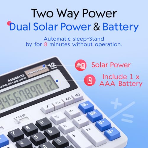 M&G ADG98133 Desk Calculator 12 Digit Extra Large Lcd Display thumb #2