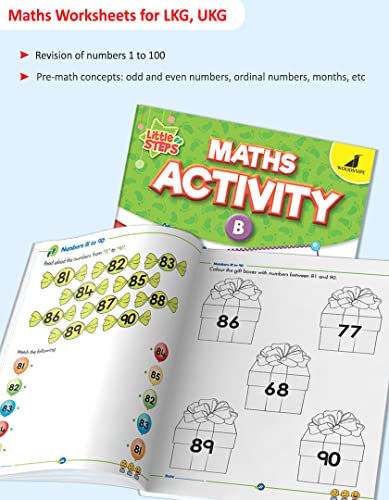 Image of Woodsnipe Number Writing and Maths Practice Books for Preschool Ages 4 to 6 Years| Number Writing 1 to 100 with Tracing, Ample Activity Worksheets on Shapes, Comparisons, Addition, Subtraction & more