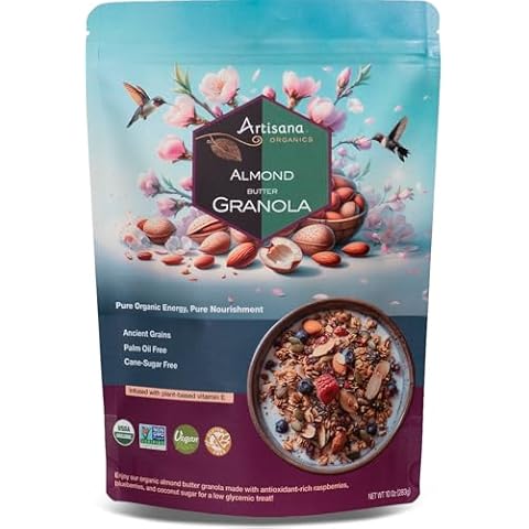Organic Artisana Almond Granola - Gluten-Free, Vegan, Low Glycemic, Organic, Palm Oil-Free, Ancient Grains with Plant-Based Vitamin E, 10 oz Cover