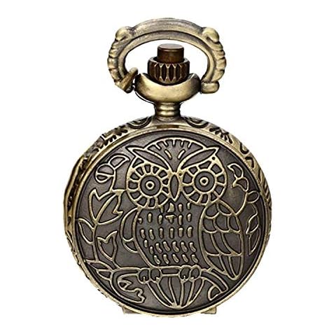 JewelryWe Vintage Owl Pocket Watch Necklace Cover